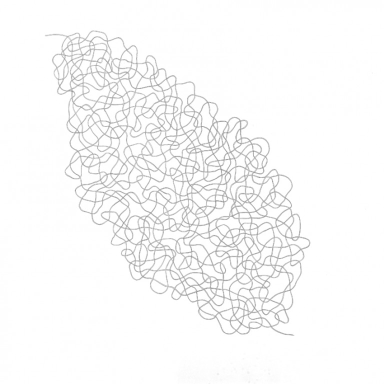 6-Verwicklung - 2008, Graphite sur papier-Graphite on paper (100 x 100 cm)